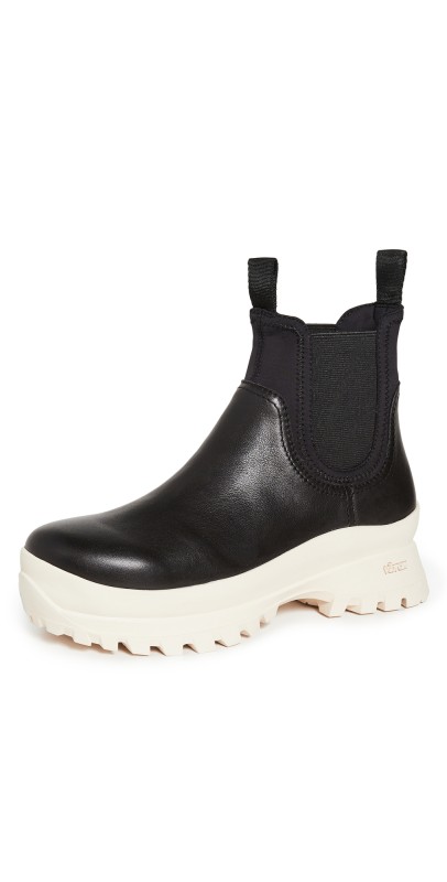 Loeffler Randall Rubber Platform Chelsea Boots Black/Cream