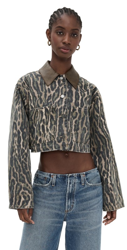 AFRM Wrenley Jacket Camo Leopard