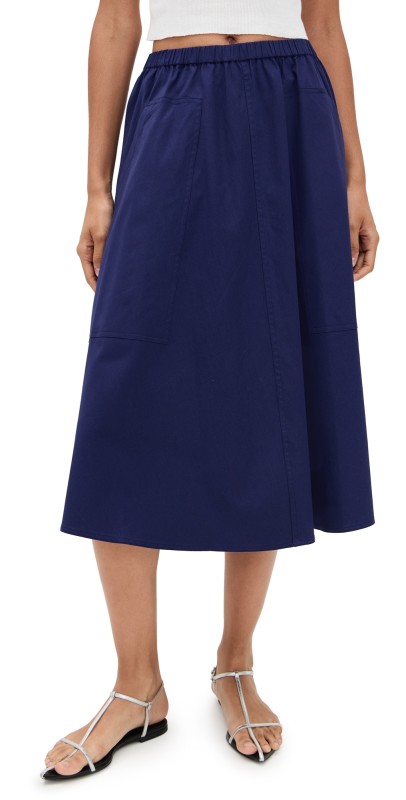 Vince Pocket Full Skirt Deep Iris