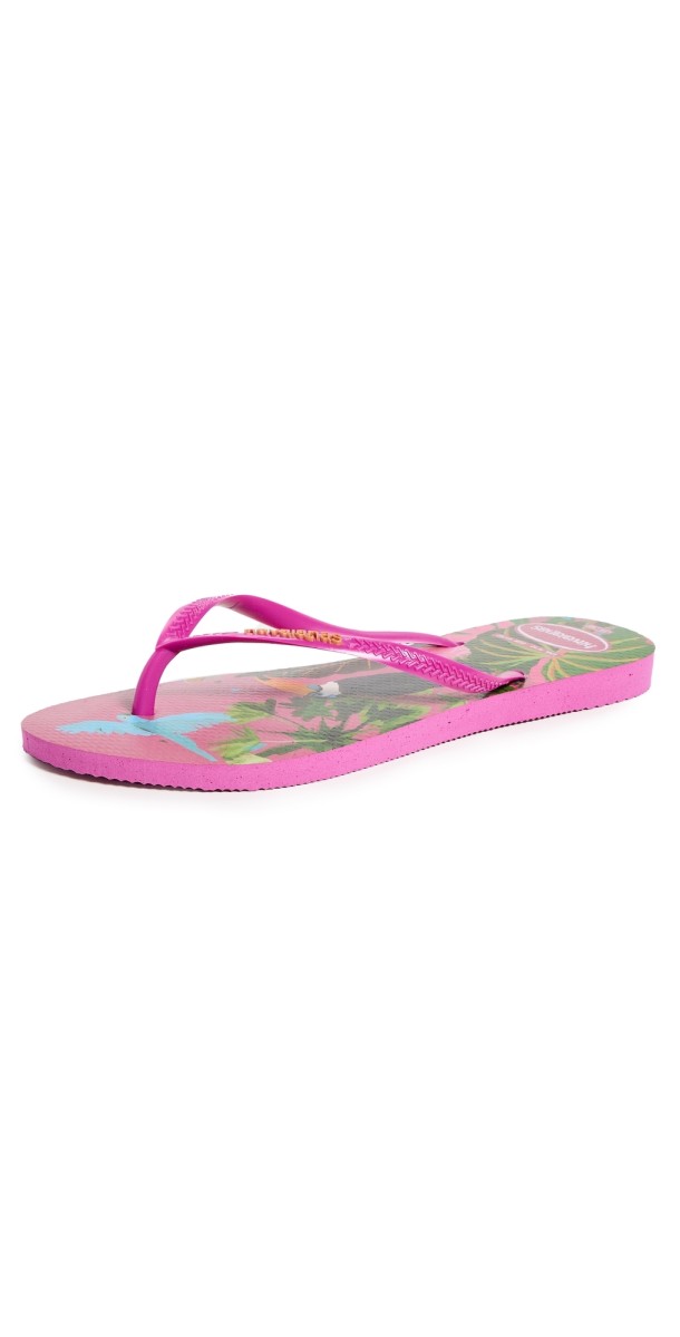 Havaianas Slim Summer Bliss Flip Flops Rose Gum