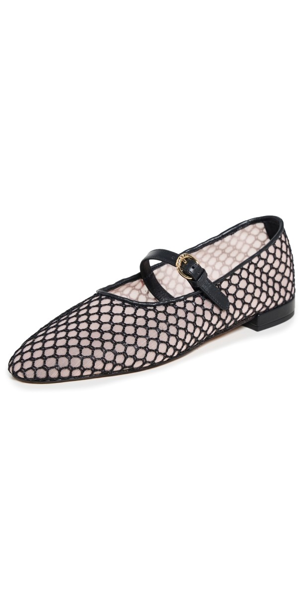 Ulla Johnson Isobel Mesh Ballet Flats Black
