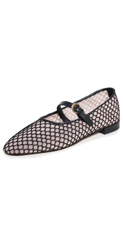 Ulla Johnson Isobel Mesh Ballet Flats Black