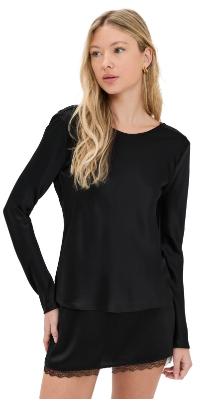 Leset Barb Lace Low Back Top Black