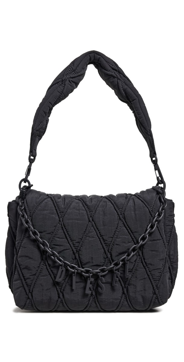 Diesel Charm-D Medium Shoulder Bag Black