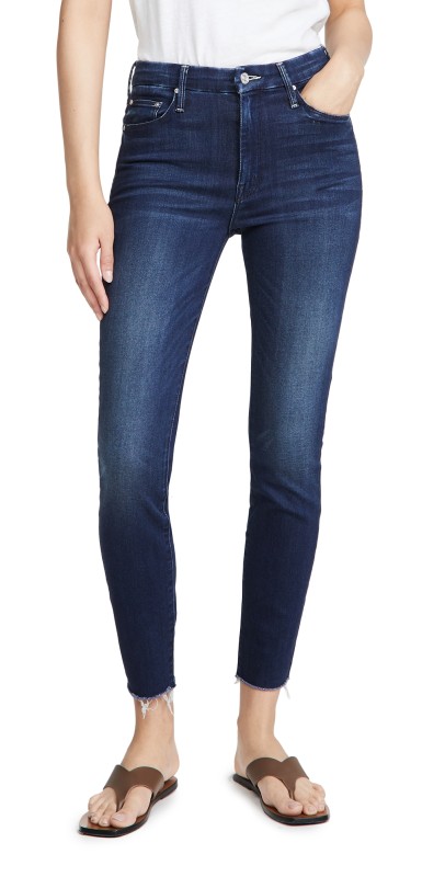 MOTHER High Waisted Looker Ankle Fray Jeans Tongue and Chic