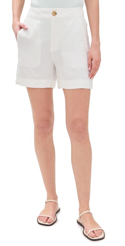 Vince Mid Rise Hemp Shorts Off White
