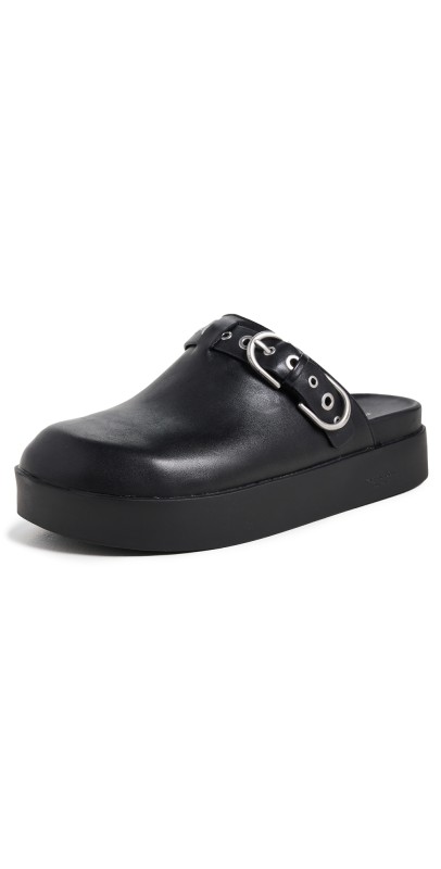 rag & bone Geo Buckle Platform Mules Blk