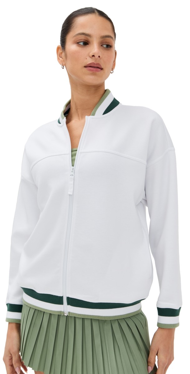 Z Supply Hampton Varsity Jacket White