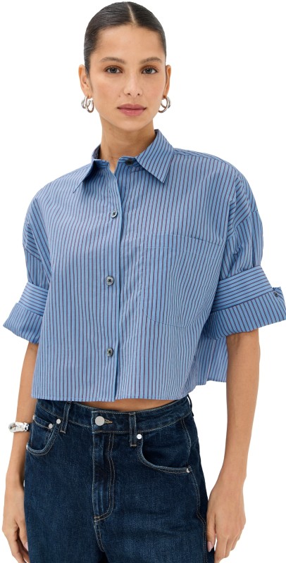 TWP Next Ex Button Down Blue/Wine