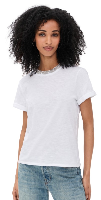 Cinq à Sept Crystal Garden Bree Tee White