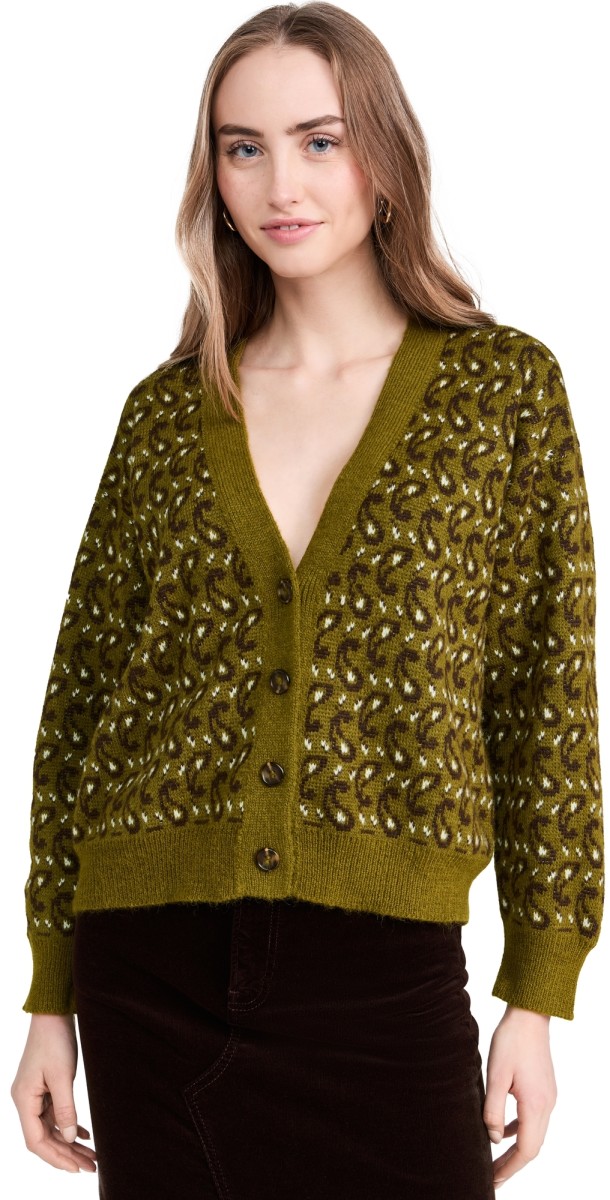 THE GREAT. The Slouch Cardigan Army Paisley