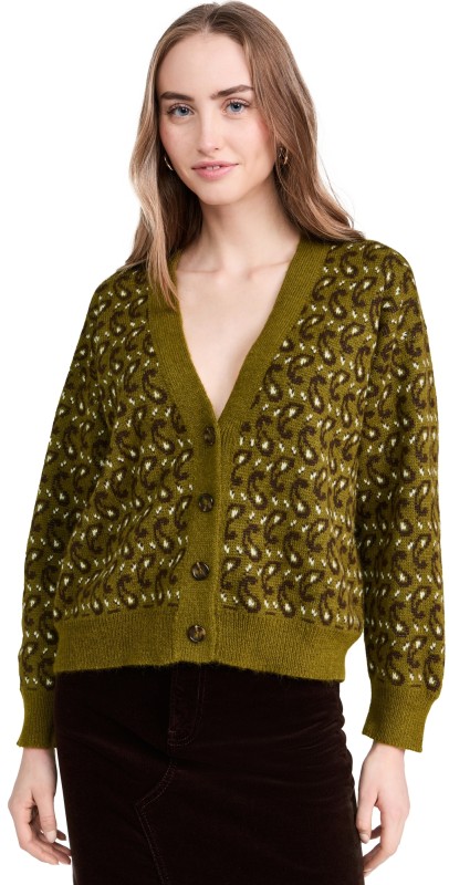 THE GREAT. The Slouch Cardigan Army Paisley