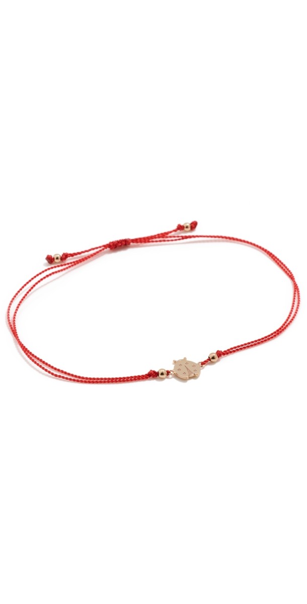 Zoe Chicco 14k Gold Ladybug Cord Bracelet 14k Yellow Gold