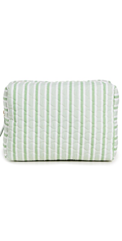 Hill House Home The Cosmetic Case Variegated Stripe, Apple Gr