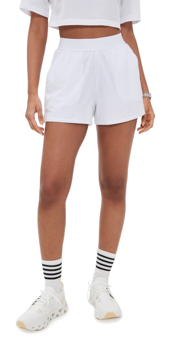 Alo Yoga Mesh Mirage Shorts White