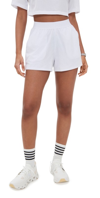 Alo Yoga Mesh Mirage Shorts White