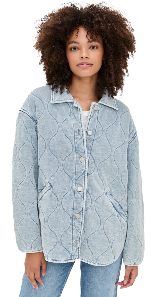 Z Supply Boulder Knit Denim Jacket Washed Indigo