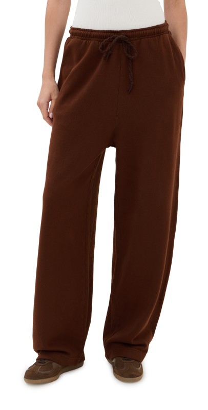 The Elder Statesman Daily Wide Leg Sweatpants Wenge