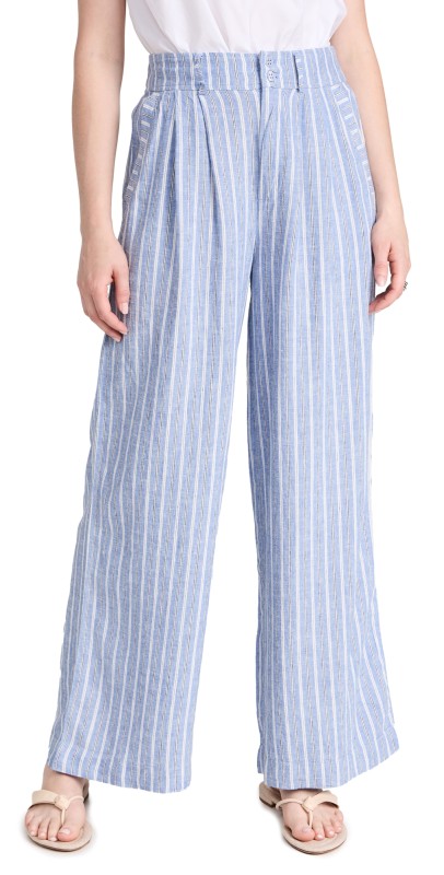 Z Supply Taylor Striped Pants Marina Blue