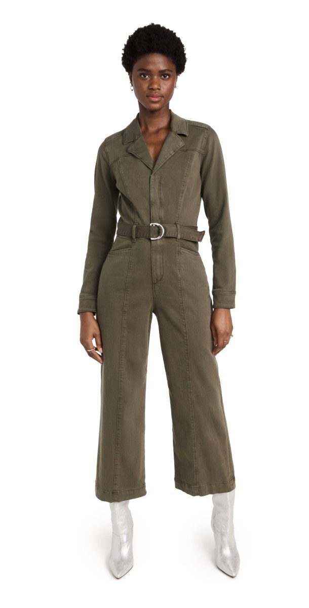 PAIGE Anessa Long Sleeve Jumpsuit Vintage Brushed Olive