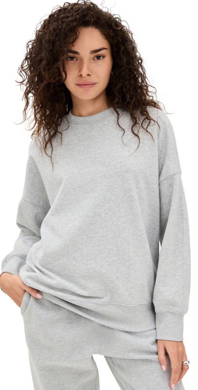 Beyond Yoga Solstice Oversized Sweatshirt Light Heather Grey