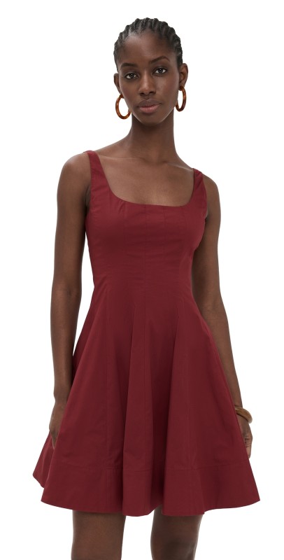 STAUD Wells Mini Dress Sangria
