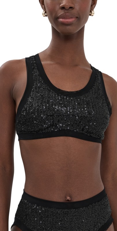 Norma Kamali Racer Swim Bra Black