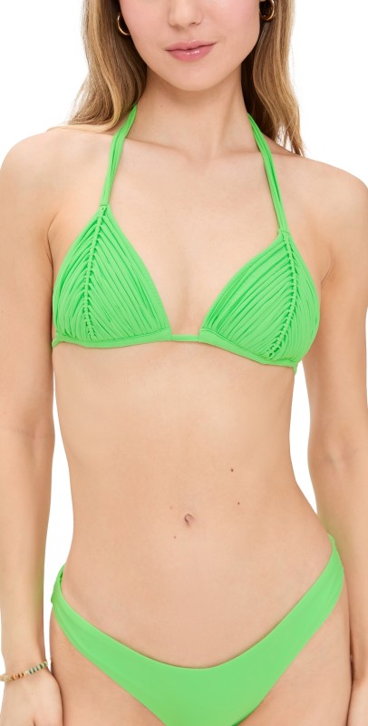 PQ Swim Isla Triangle Bikini Top Kelly Green