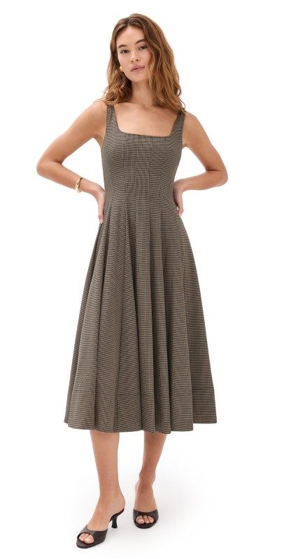 STAUD Wells Dress Houndstooth