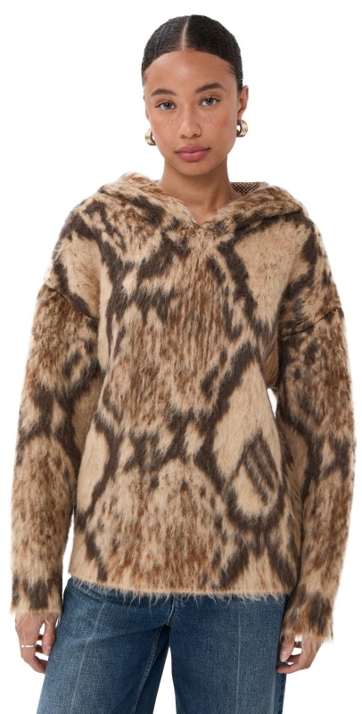 The Attico Hooded Pullover Brown Shades