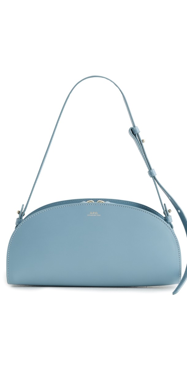 A. P.C. Sac Demi Lune Shoulder Bag Ibb Ship Blu