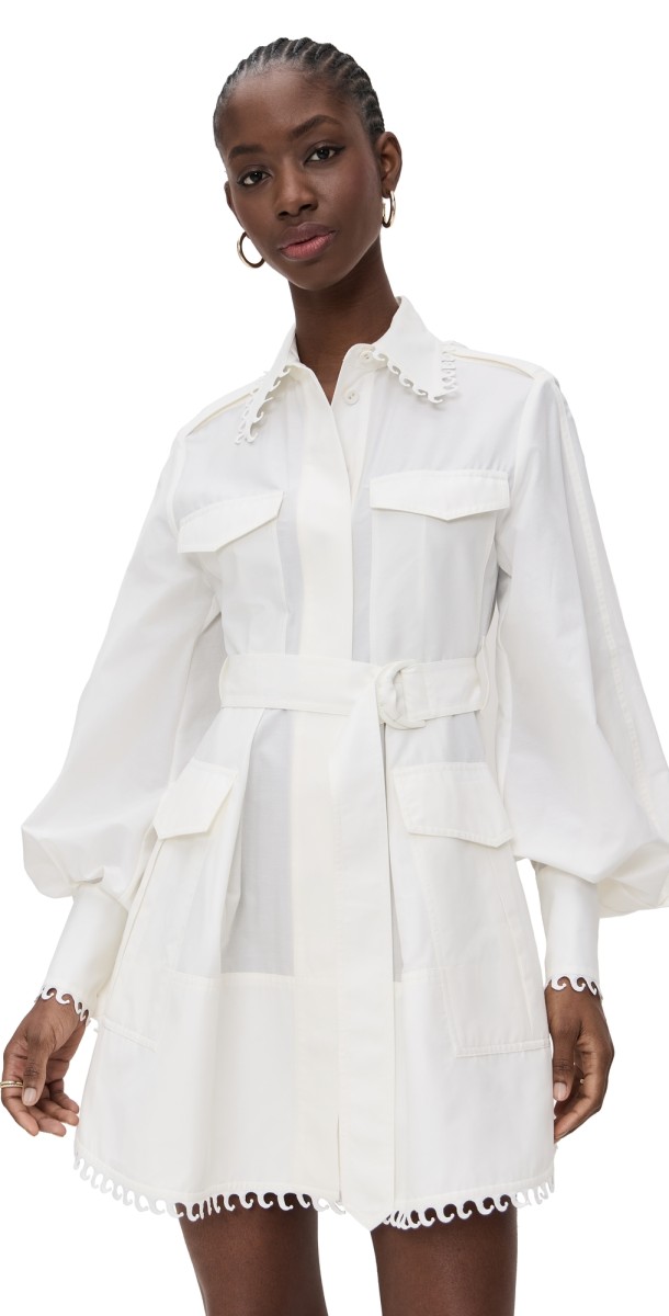 Zimmermann Illuminate Utility Mini Dress Ivory