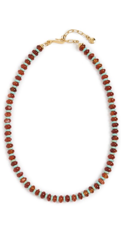 MAYAMAR Agate Beaded Stone Necklace Red