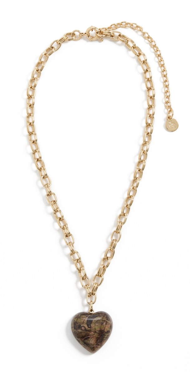 LELET NY Gigi Heart Necklace Autumn Jasper