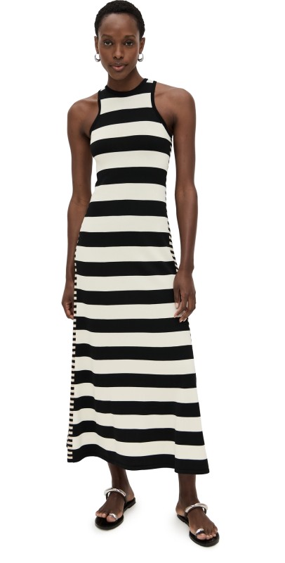 Solid & Striped The Oria Dress Noir/Brule/Khaki