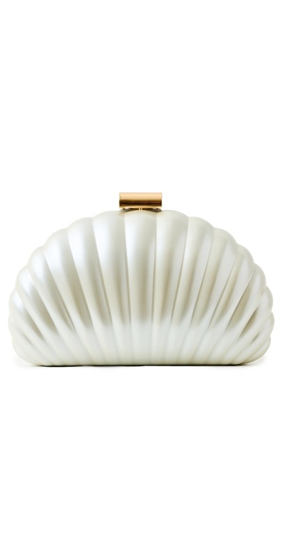 SIMKHAI Monet Pearlized Shell Clutch Ivory