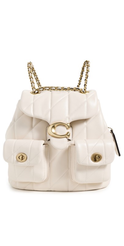 Coach Quilted Leather Tabby Backpack B4/CHALK