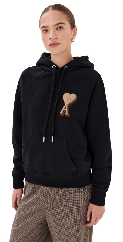 AMI Patch Hoodie Noir