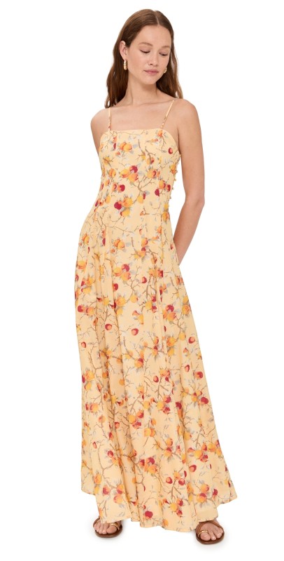 POSSE Paloma Square Neck Dress Citrus Floral