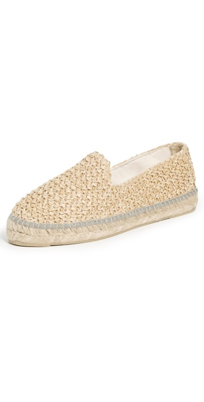 Manebi Flat Raffia Espadrilles Raffia Net
