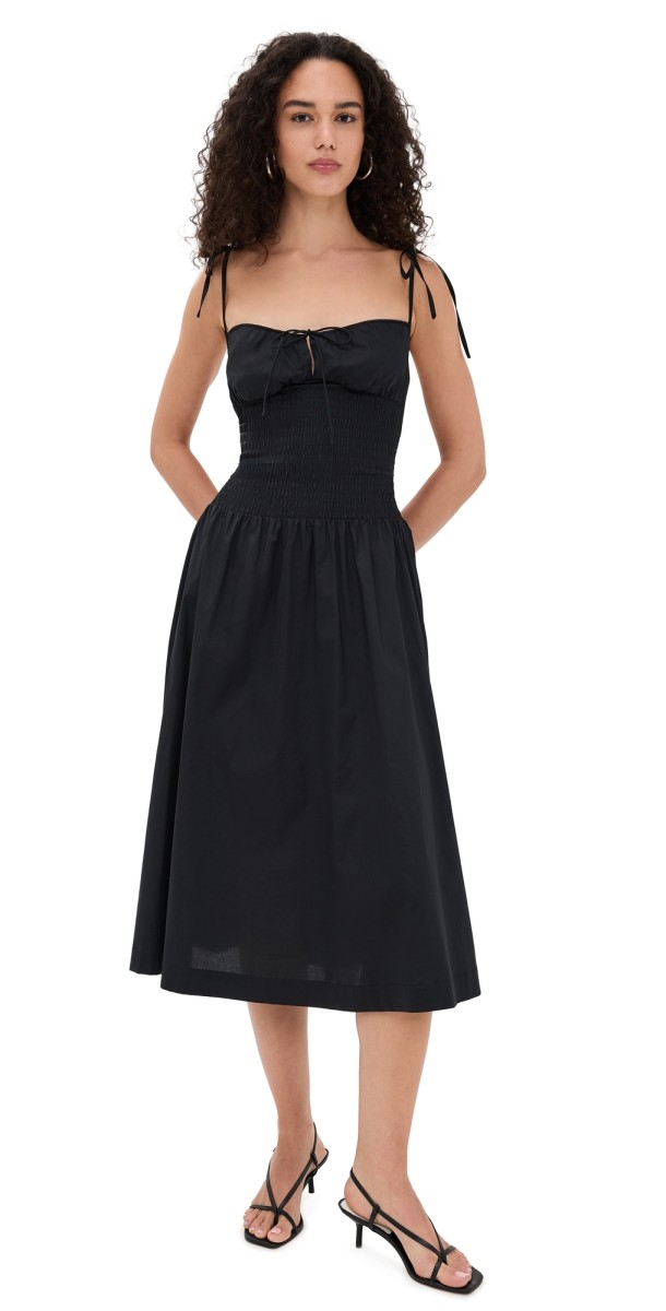 GUIZIO Lura Midi Dress Black