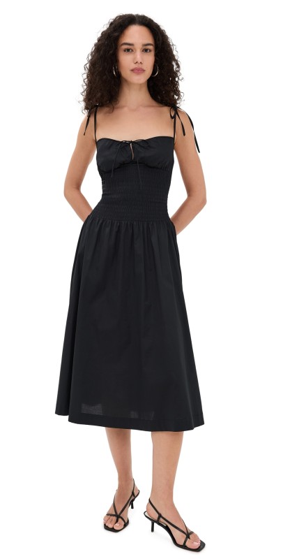 GUIZIO Lura Midi Dress Black