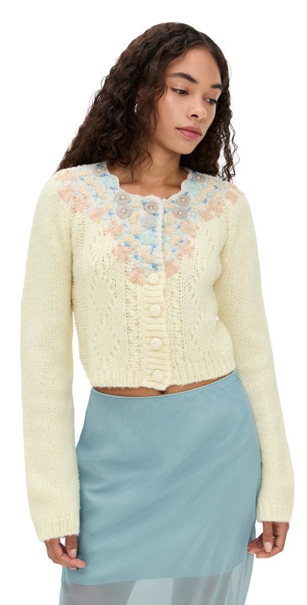 Free People Pixie Cardigan Ivory