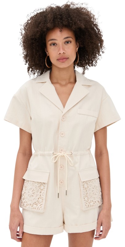 Line & Dot Veni Romper Ecru