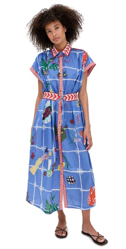 Carolina K Valerie Kaftan Picnic Blue