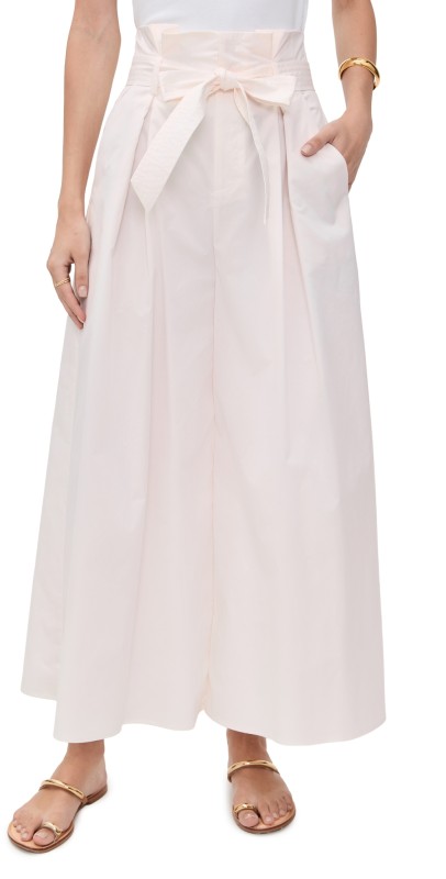 L'AGENCE Lowen Paperbag Cropped Pants Vintage White