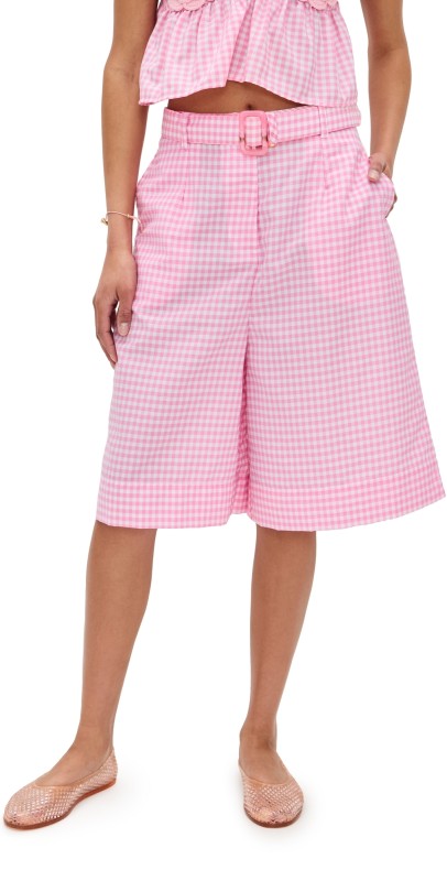 Pitusa Colorblock Bermuda Shorts Pink