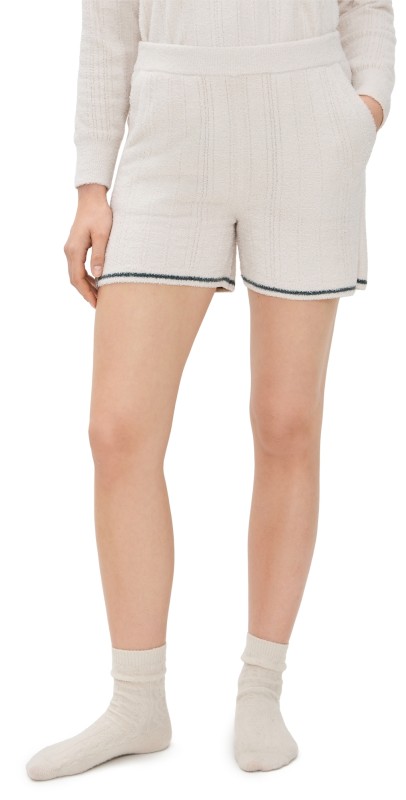 Barefoot Dreams CCL Pointelle Shorts Sand Dune/Deep Juniper