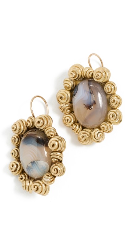 Ulla Johnson Zahara Earrings Brown Jasper