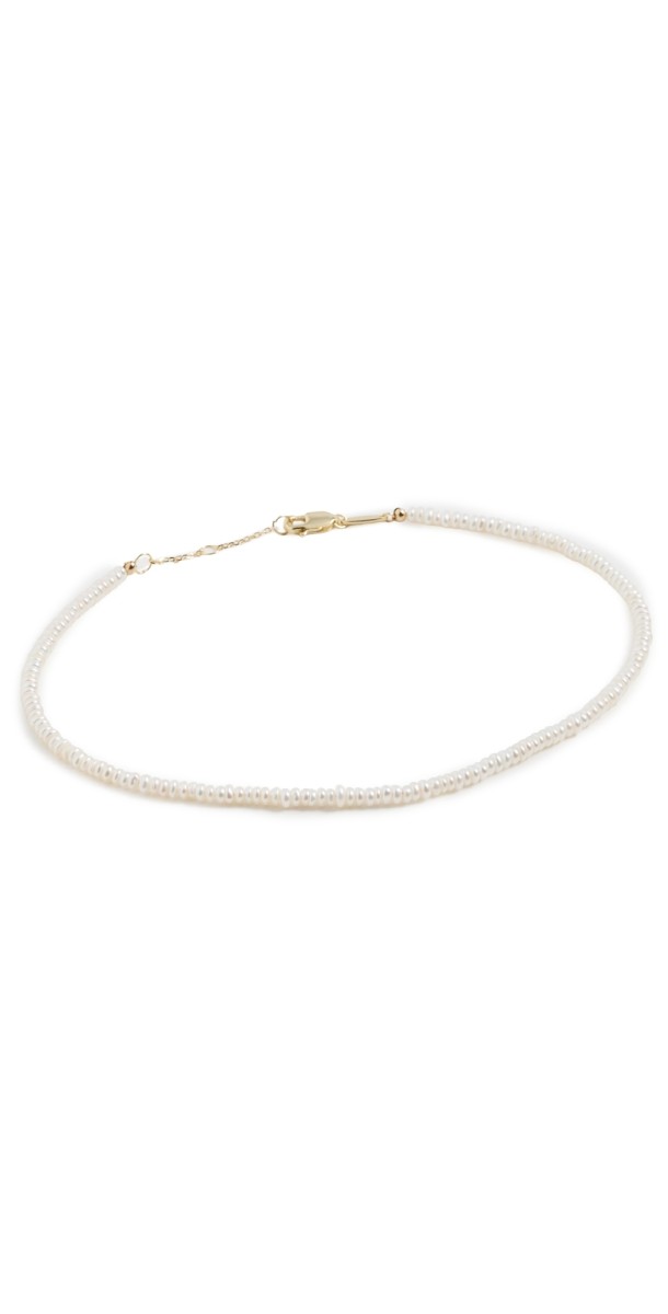 SHASHI Loafer Anklet in Pearl Pearl